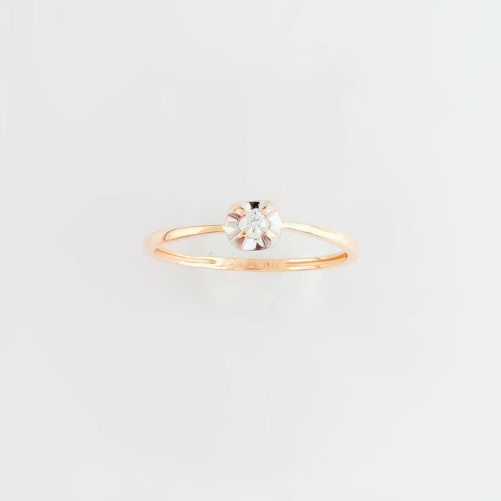 Кольцо с бриллиантом из красного золота 585 пробы Кольцо с бриллиантом из красного золота 585 пробы