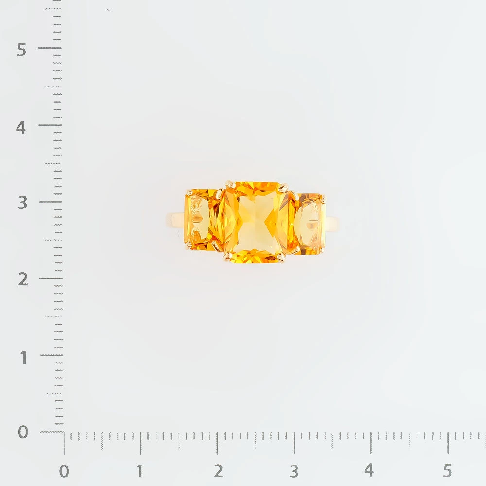 Кольцо с цитрином из красного золота 585 пробы