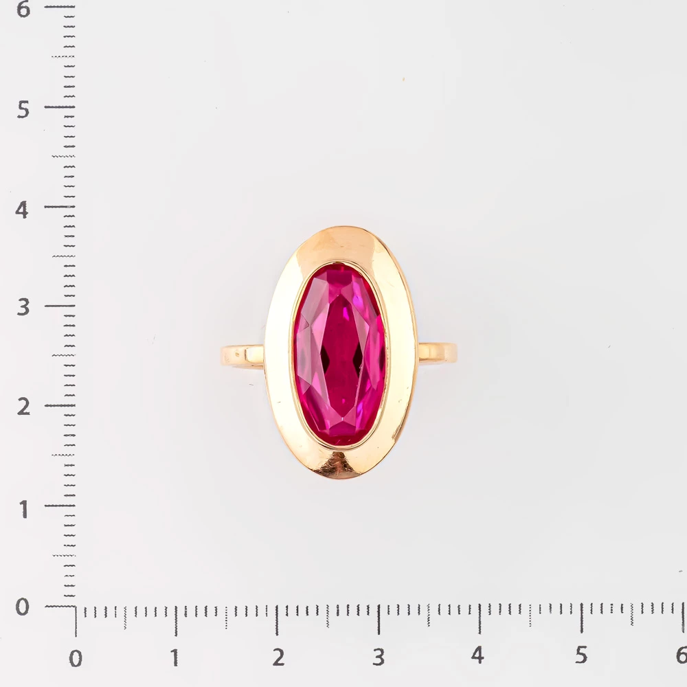 Кольцо с фианитом из красного золота 583 пробы