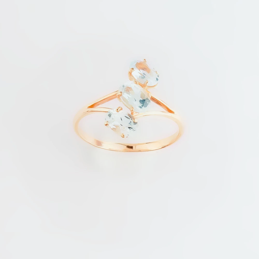 Кольцо с топазом из красного золота 585 пробы