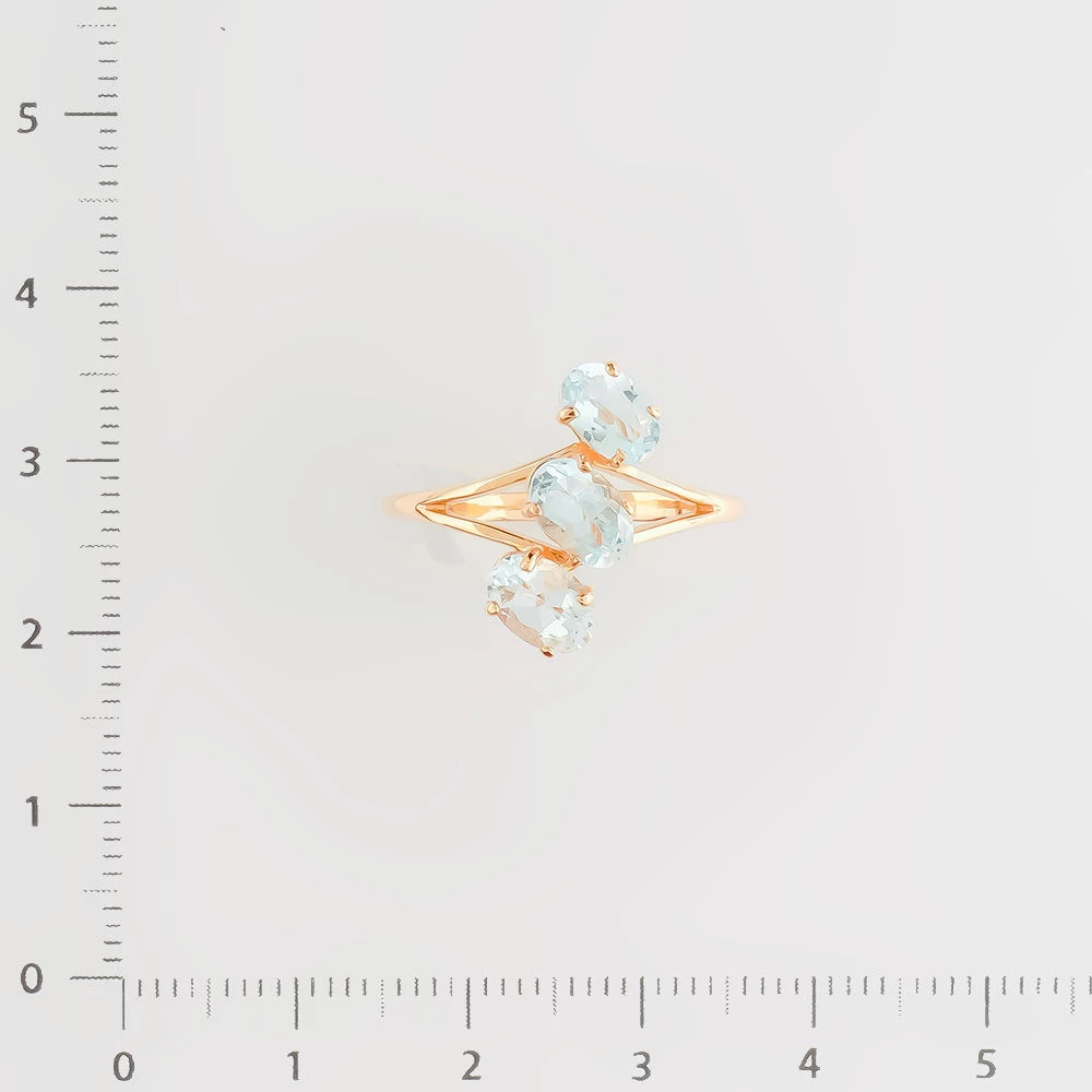 Кольцо с топазом из красного золота 585 пробы