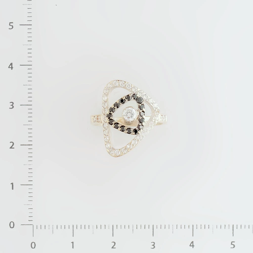 Кольцо с фианитом из белого золота 585 пробы