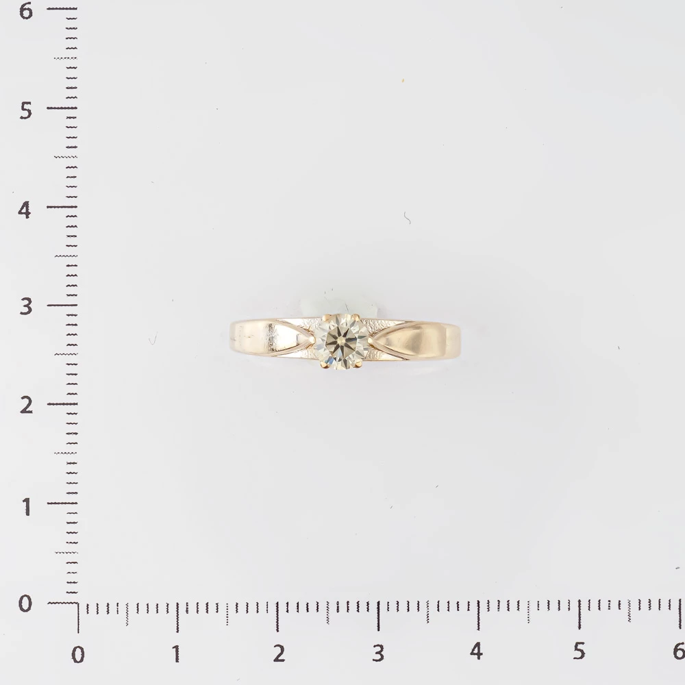 Кольцо с бриллиантом из красного золота 585 пробы