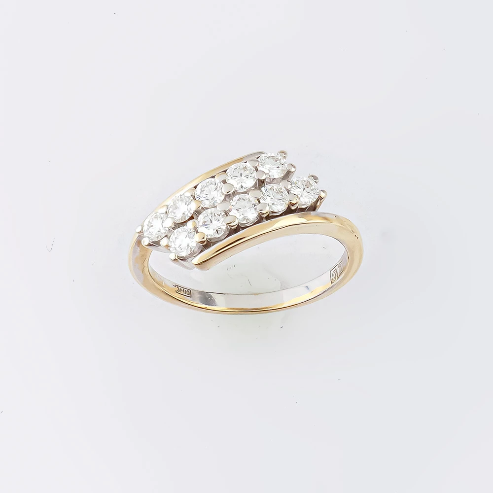 Кольцо с бриллиантом из белого золота 750 пробы