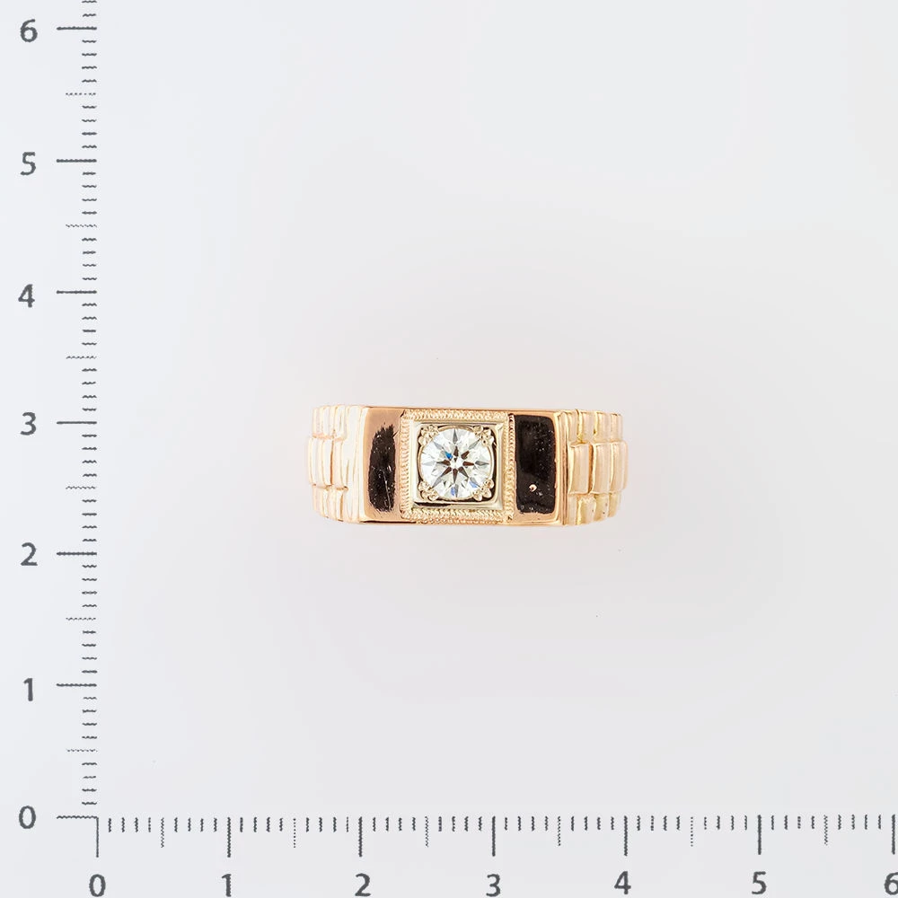 Кольцо с бриллиантом из красного золота 585 пробы