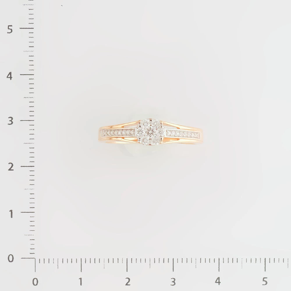 Кольцо с бриллиантом из красного золота 585 пробы