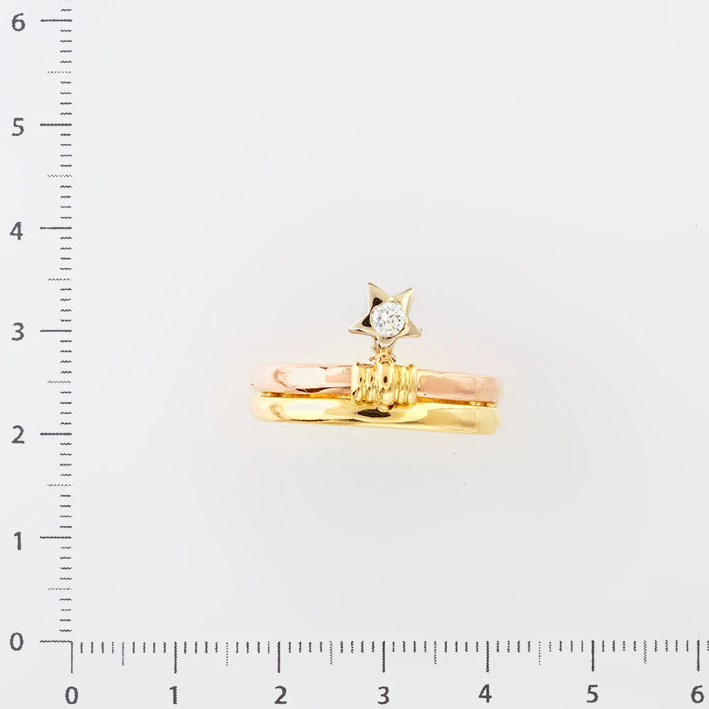 Кольцо с бриллиантом из желтого золота 750 пробы