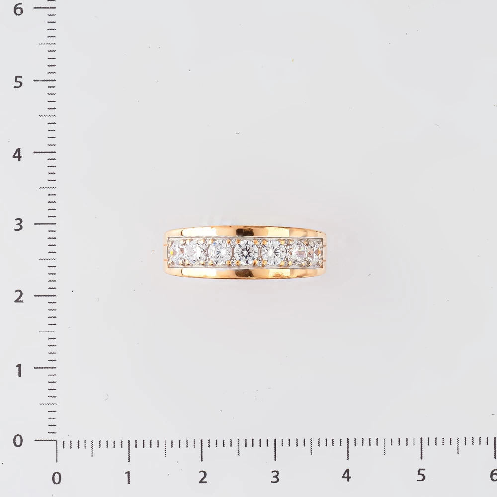 Кольцо с фианитом из красного золота 585 пробы