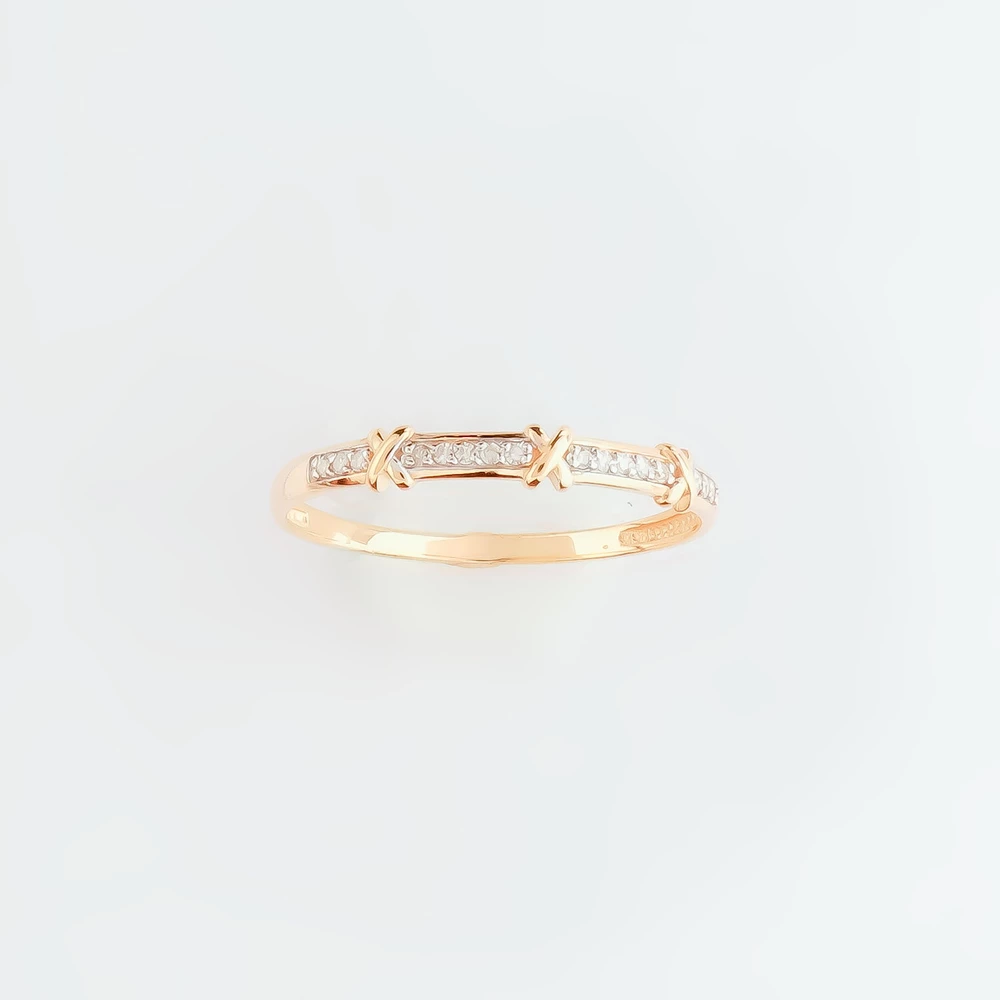 Кольцо с бриллиантом из красного золота 585 пробы