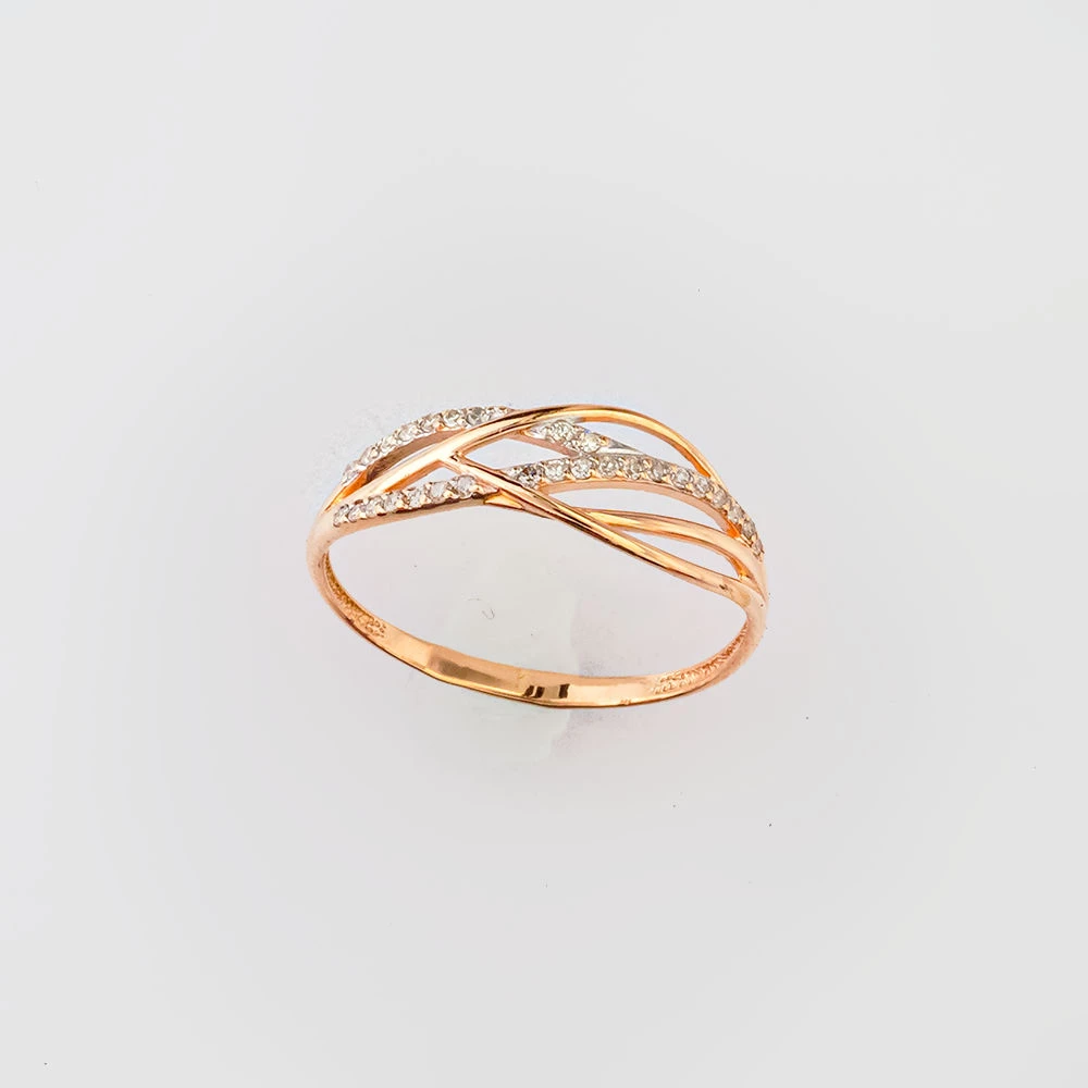 Кольцо с бриллиантом из красного золота 585 пробы