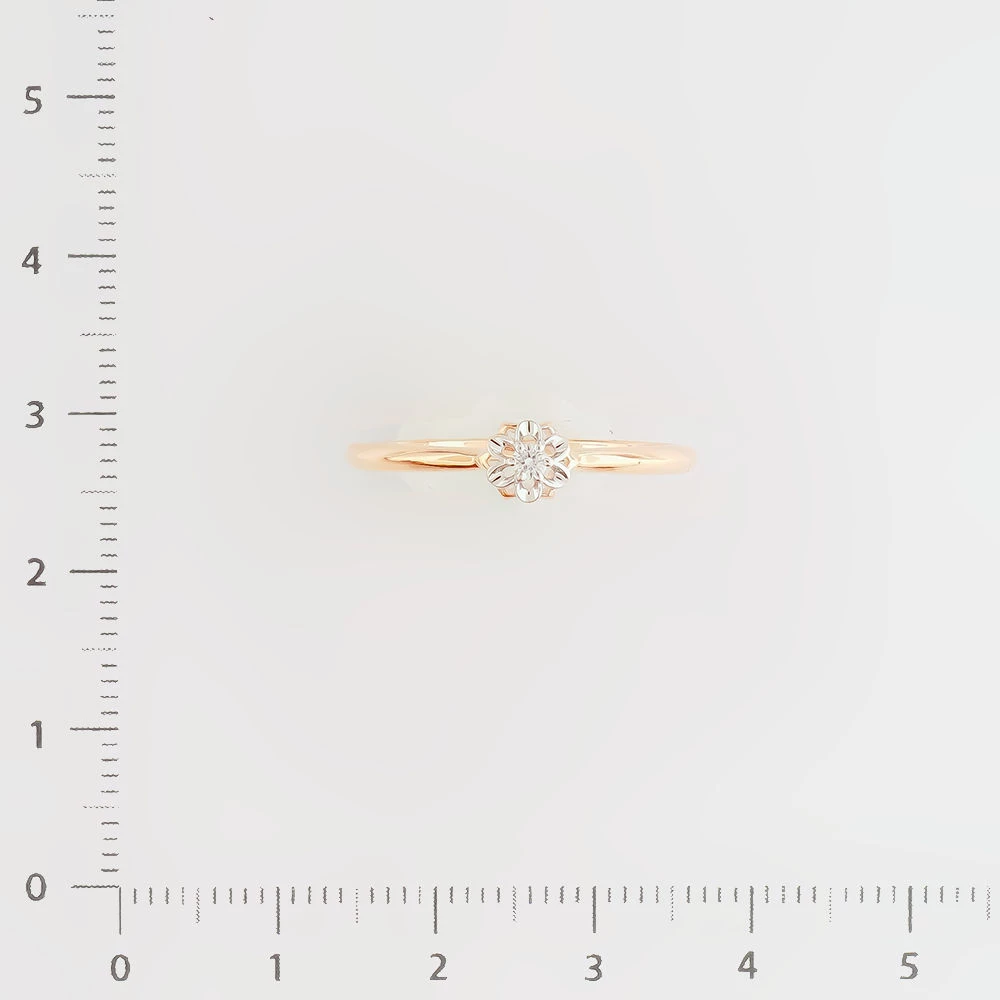 Кольцо с бриллиантом из красного золота 585 пробы