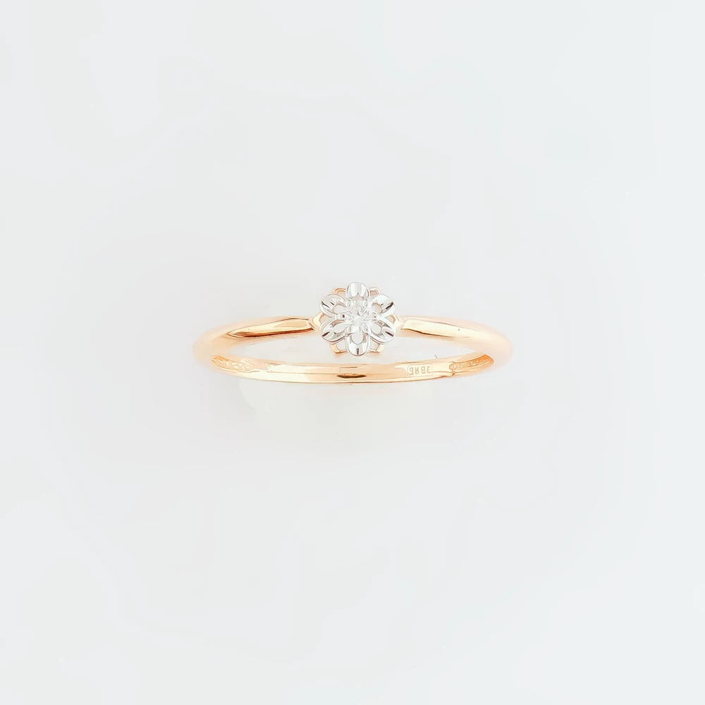 Кольцо с бриллиантом из красного золота 585 пробы