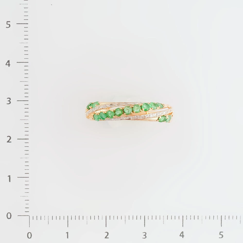 Кольцо с изумрудом из красного золота 585 пробы