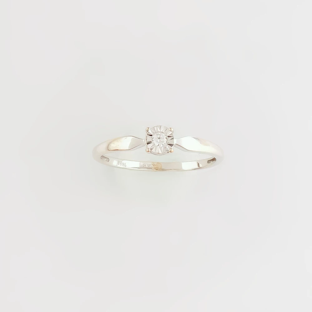 Кольцо с бриллиантом из белого золота 585 пробы