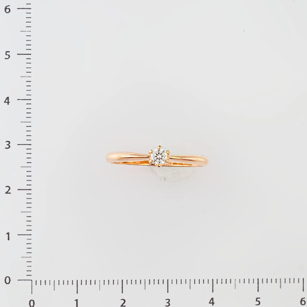 Кольцо с бриллиантом из красного золота 585 пробы