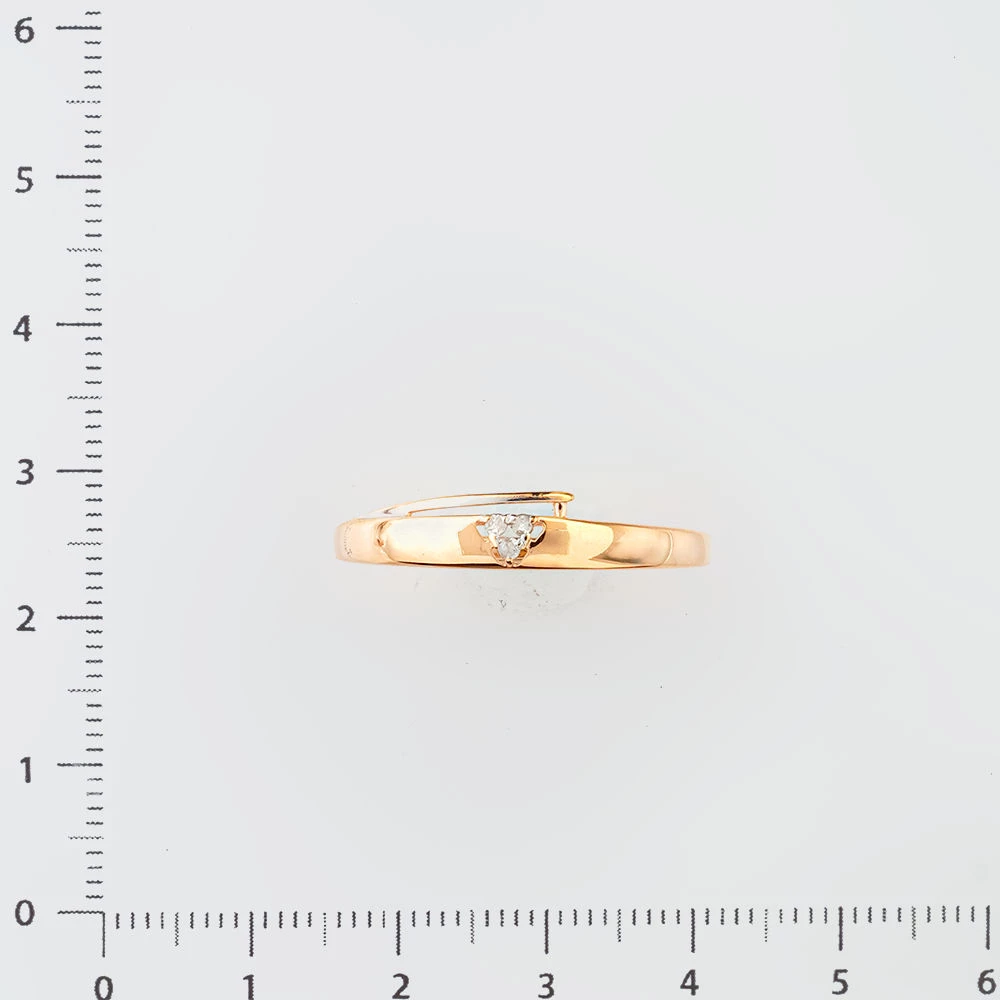 Кольцо с бриллиантом из красного золота 585 пробы