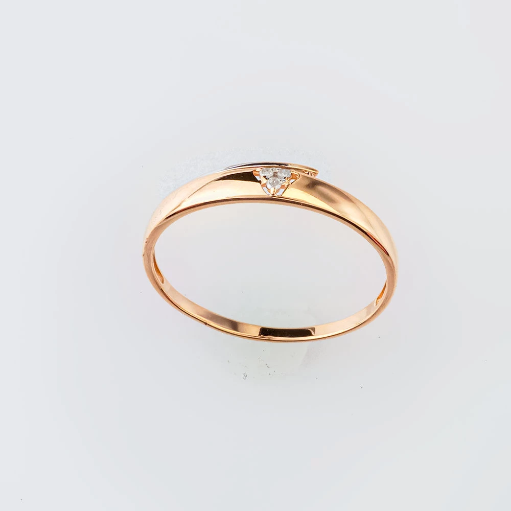 Кольцо с бриллиантом из красного золота 585 пробы