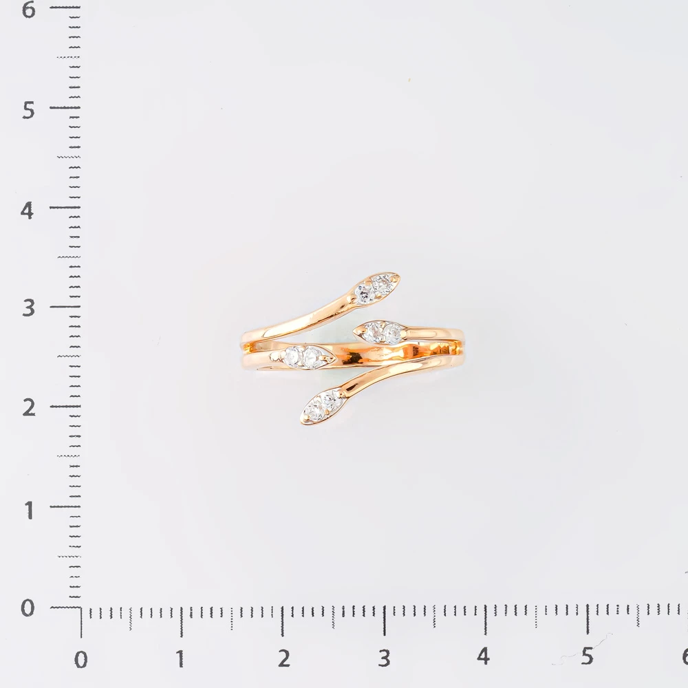 Кольцо с фианитом из красного золота 585 пробы