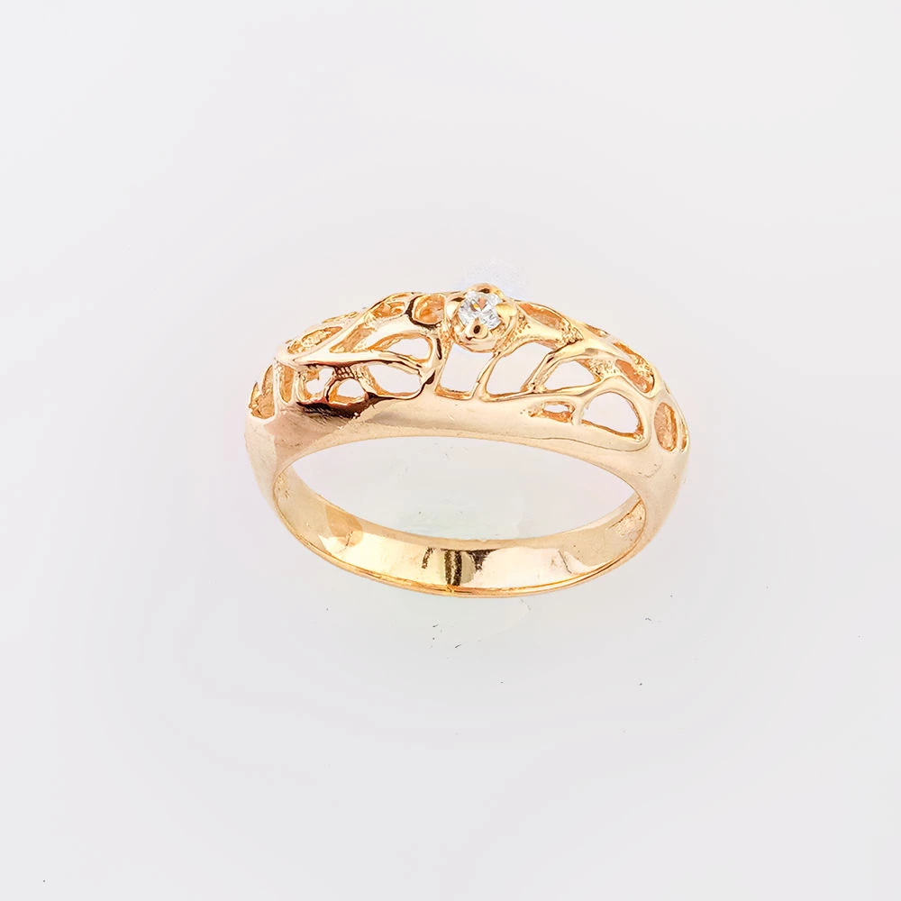 Кольцо с фианитом из красного золота 585 пробы Кольцо с фианитом из красного золота 585 пробы