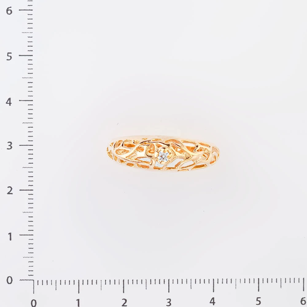 Кольцо с фианитом из красного золота 585 пробы Кольцо с фианитом из красного золота 585 пробы