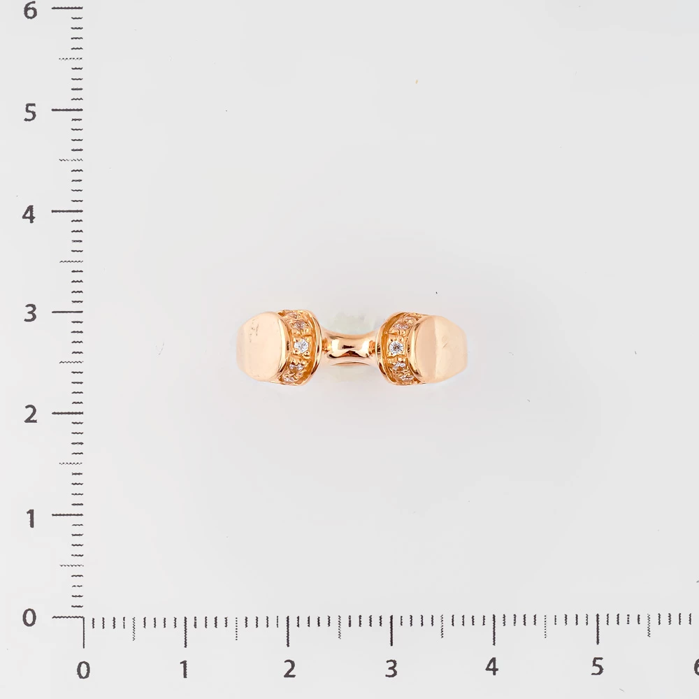 Кольцо с фианитом из красного золота 585 пробы