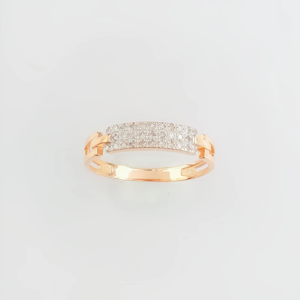 Кольцо с бриллиантом из красного золота 585 пробы