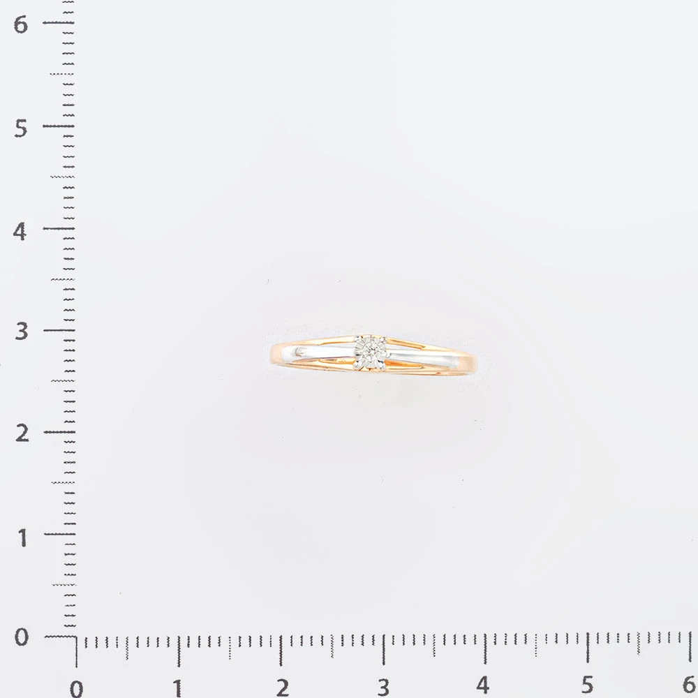 Кольцо с бриллиантом из красного золота 585 пробы