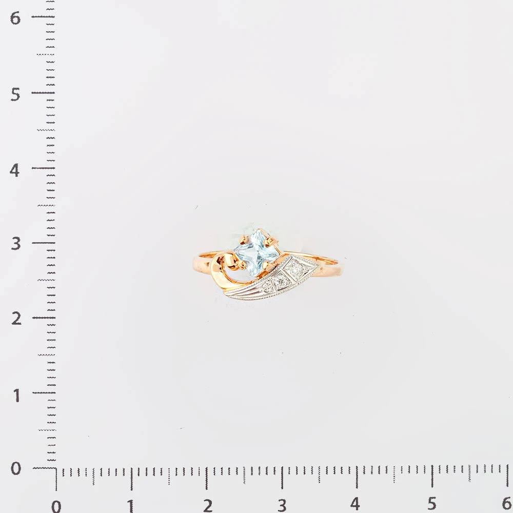 Кольцо с топазом из красного золота 585 пробы