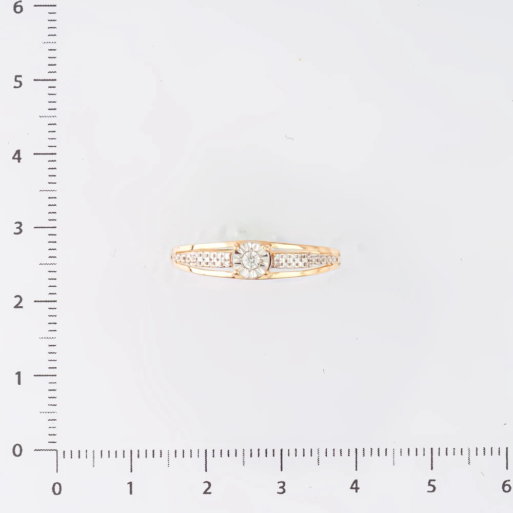 Кольцо с бриллиантом из красного золота 585 пробы