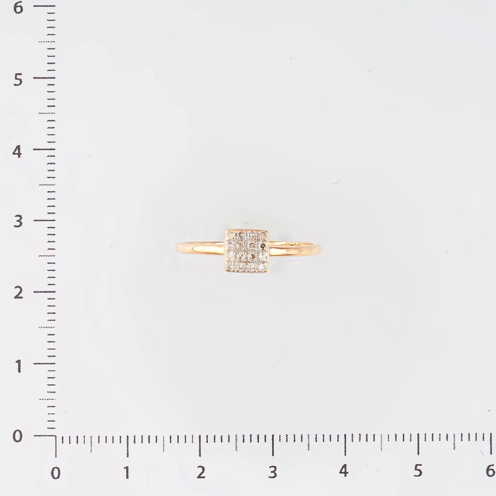 Кольцо с бриллиантом из красного золота 585 пробы