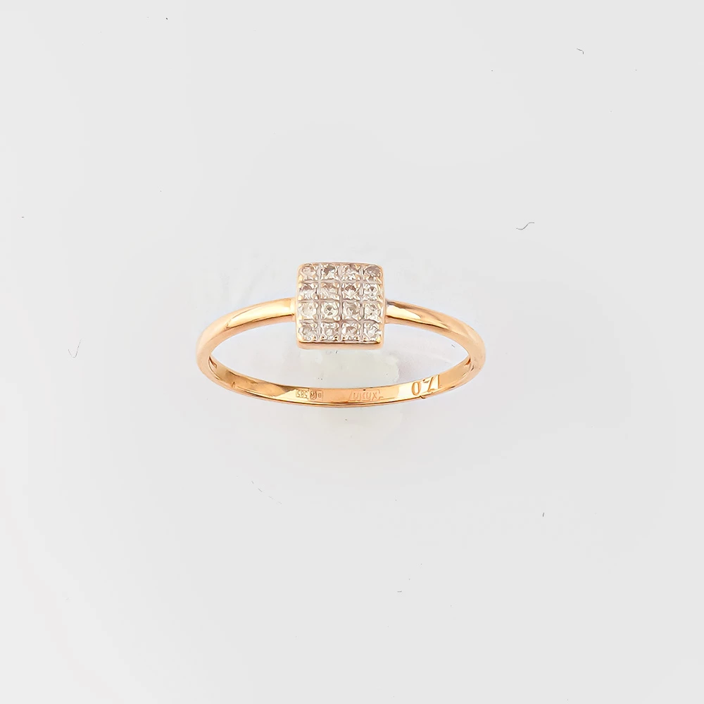 Кольцо с бриллиантом из красного золота 585 пробы