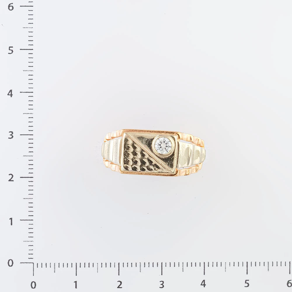 Кольцо с фианитом из красного золота 585 пробы