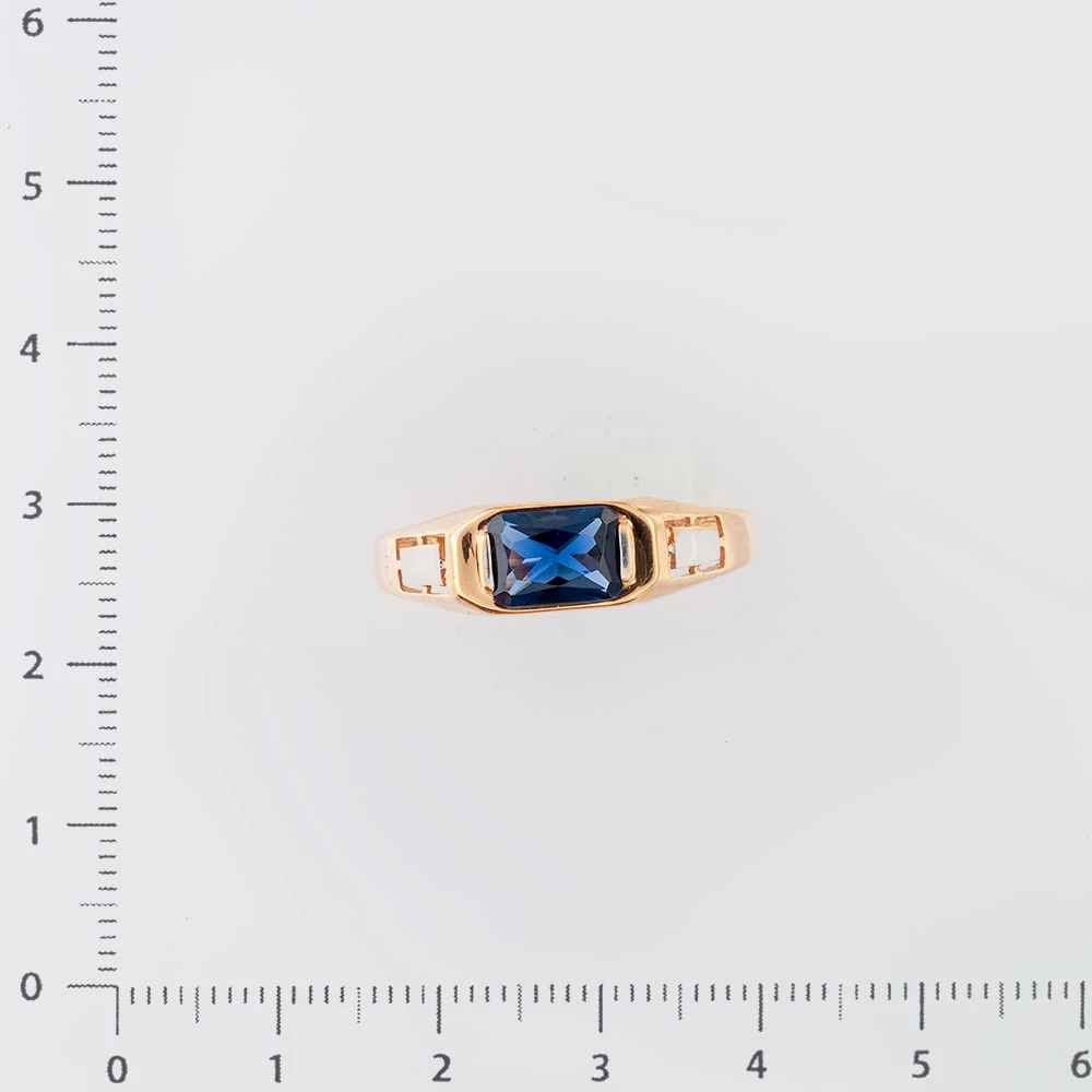 Кольцо с фианитом из красного золота 585 пробы