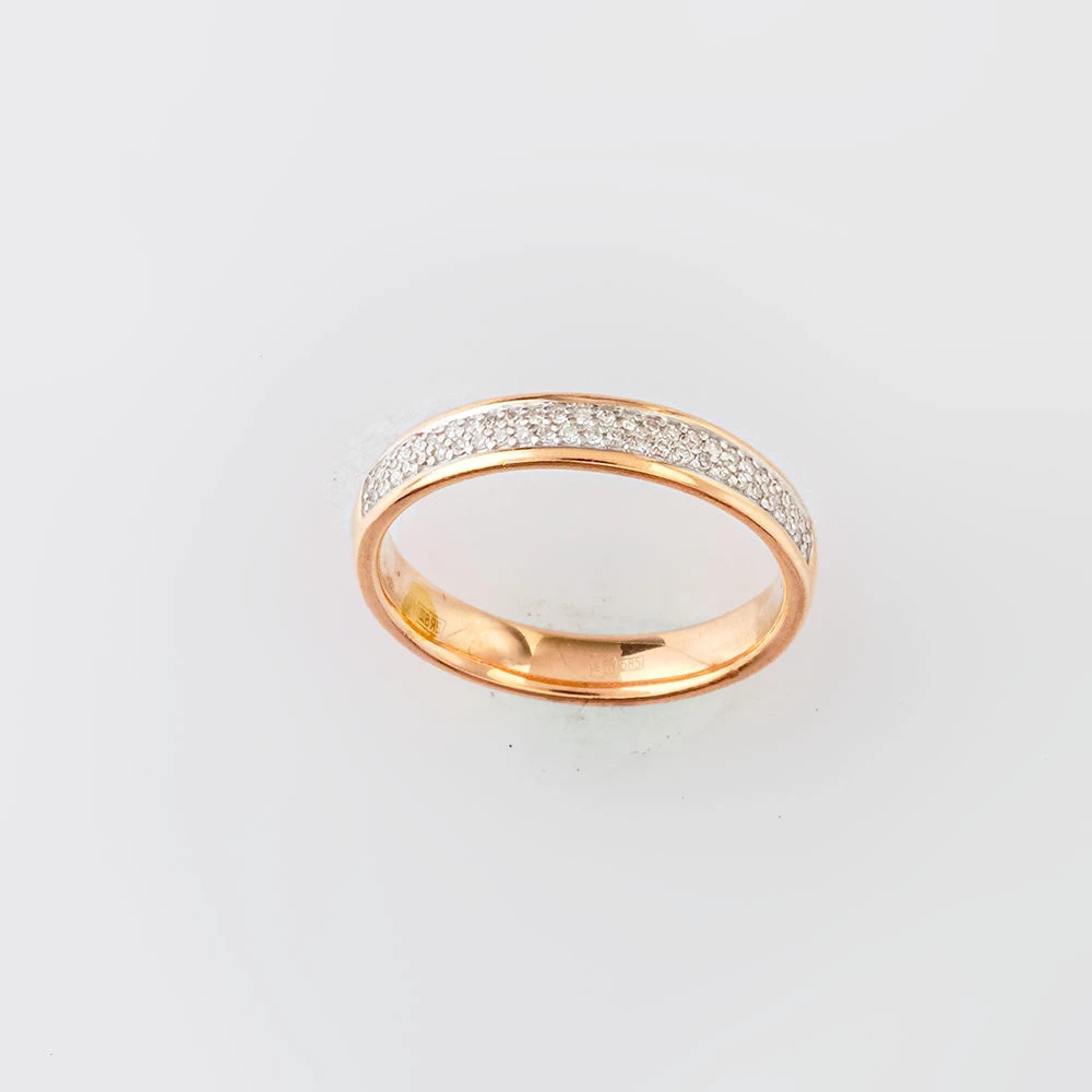 Кольцо с бриллиантом из красного золота 585 пробы