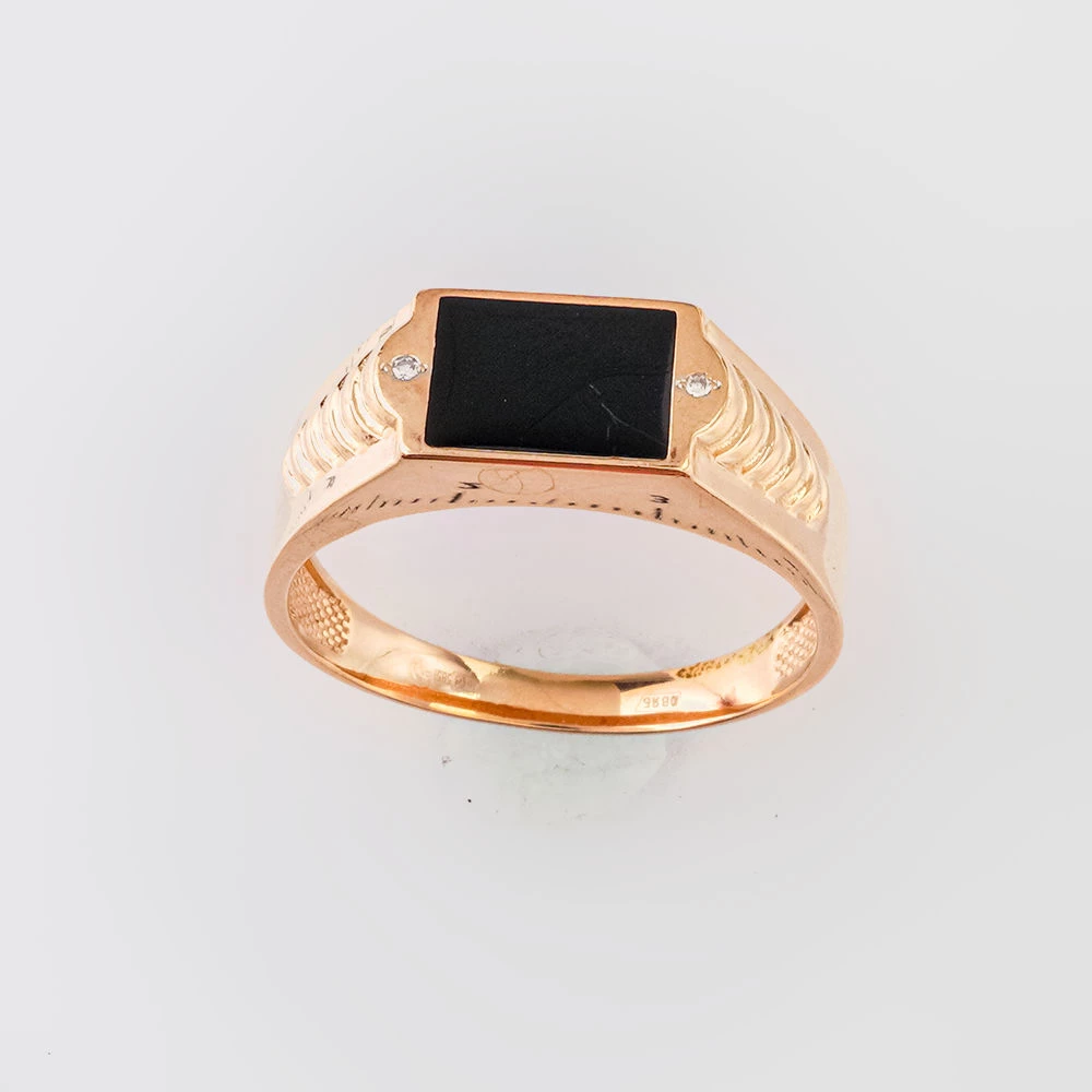 Кольцо с бриллиантом из красного золота 585 пробы