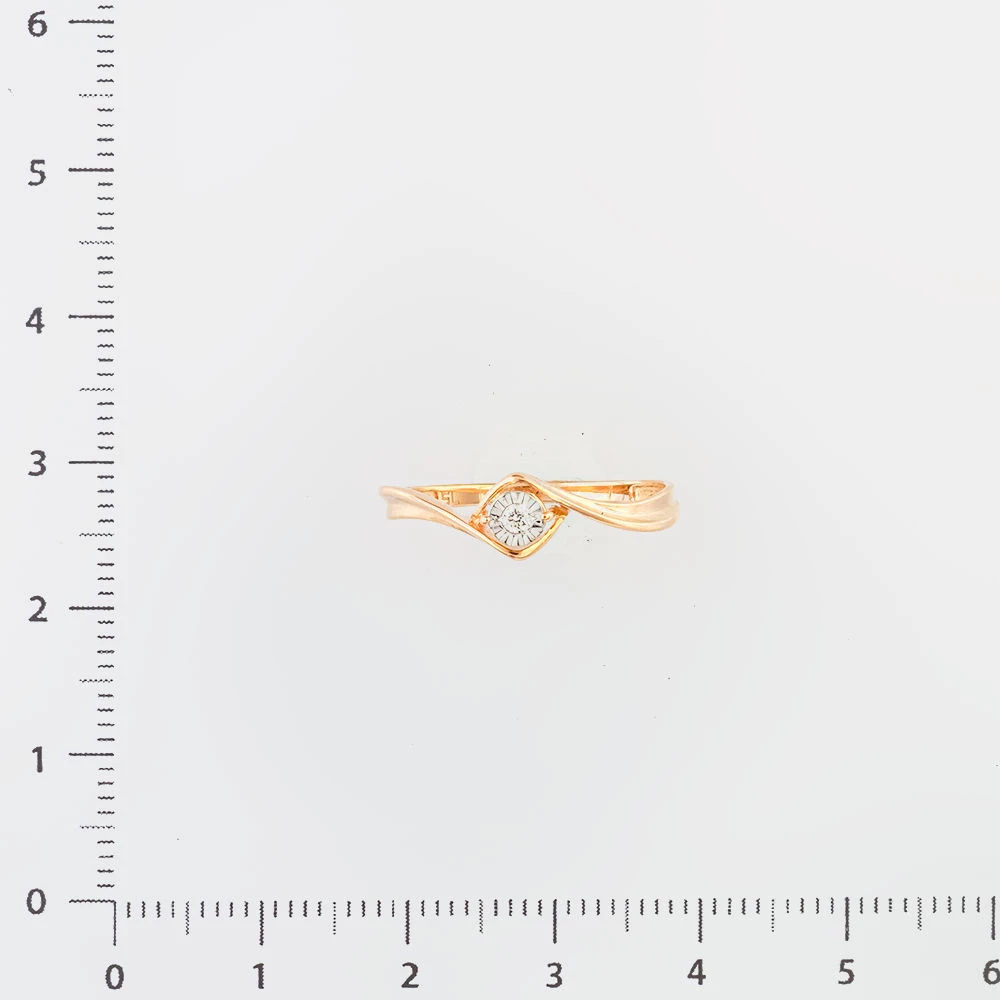 Кольцо с бриллиантом из красного золота 585 пробы