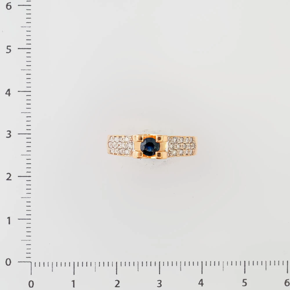 Кольцо с сапфиром из красного золота 585 пробы