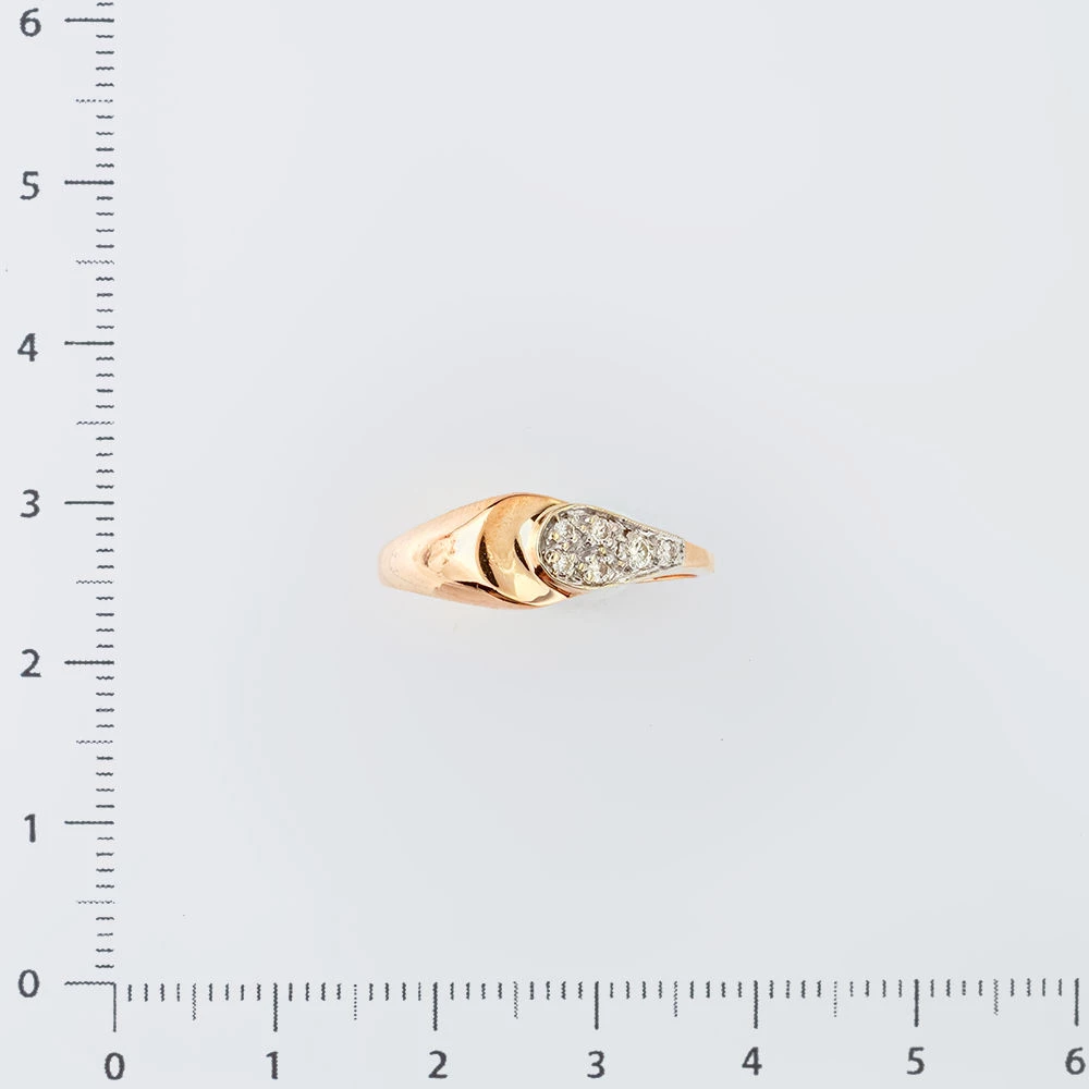 Кольцо с бриллиантом из красного золота 585 пробы