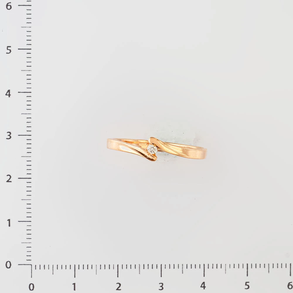 Кольцо с бриллиантом из красного золота 585 пробы