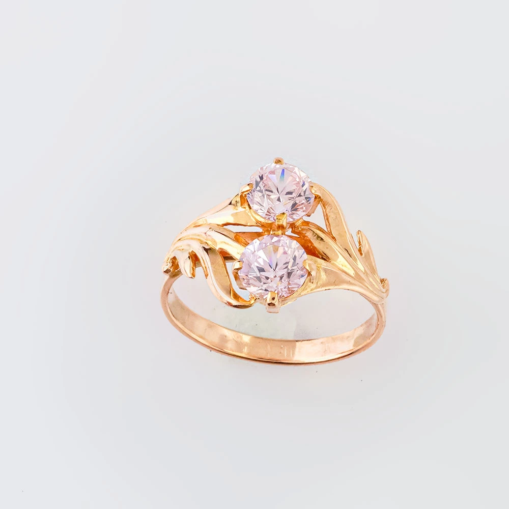 Кольцо с фианитом из красного золота 583 пробы