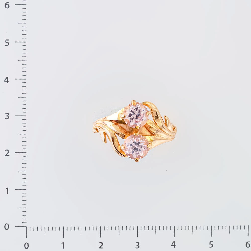 Кольцо с фианитом из красного золота 583 пробы