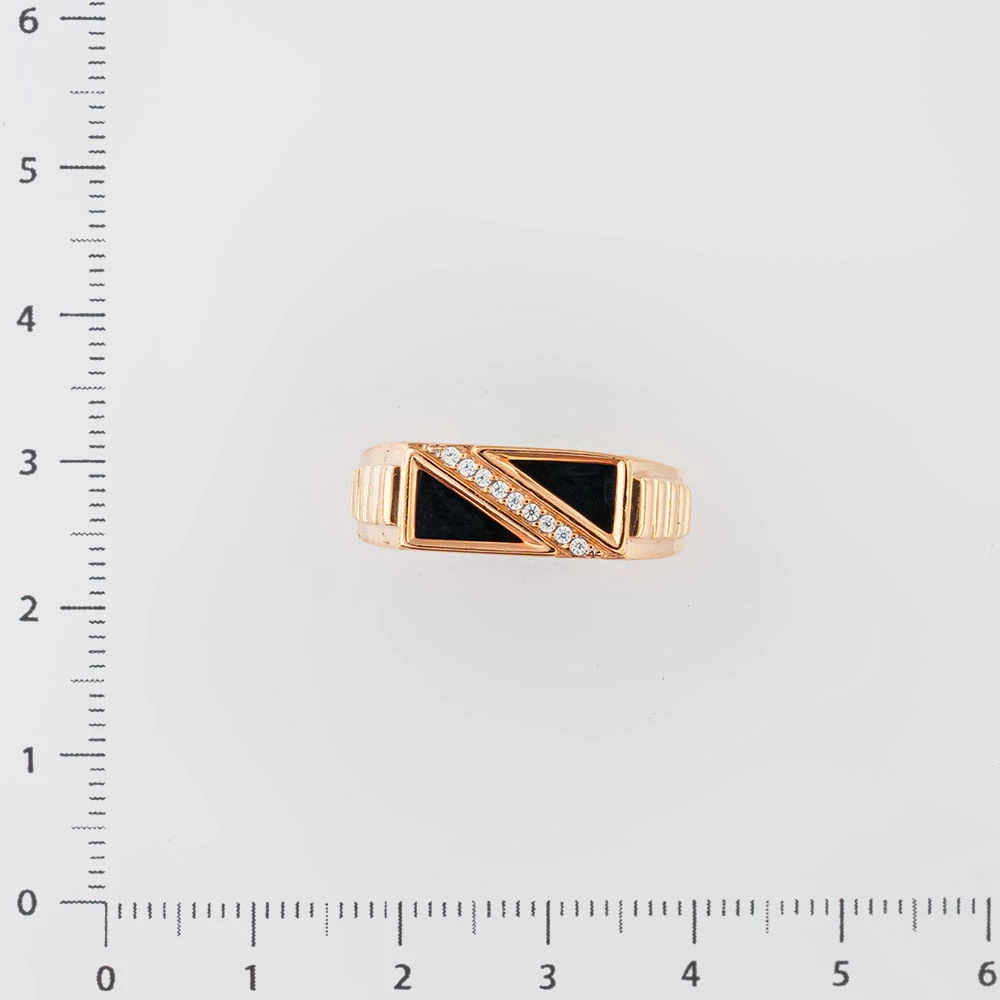 Кольцо с ониксом из красного золота 375 пробы