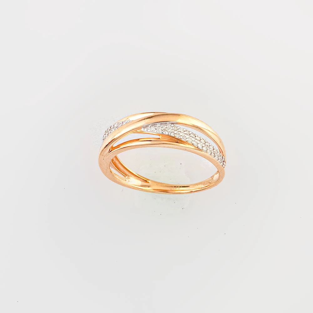 Кольцо с бриллиантом из красного золота 585 пробы