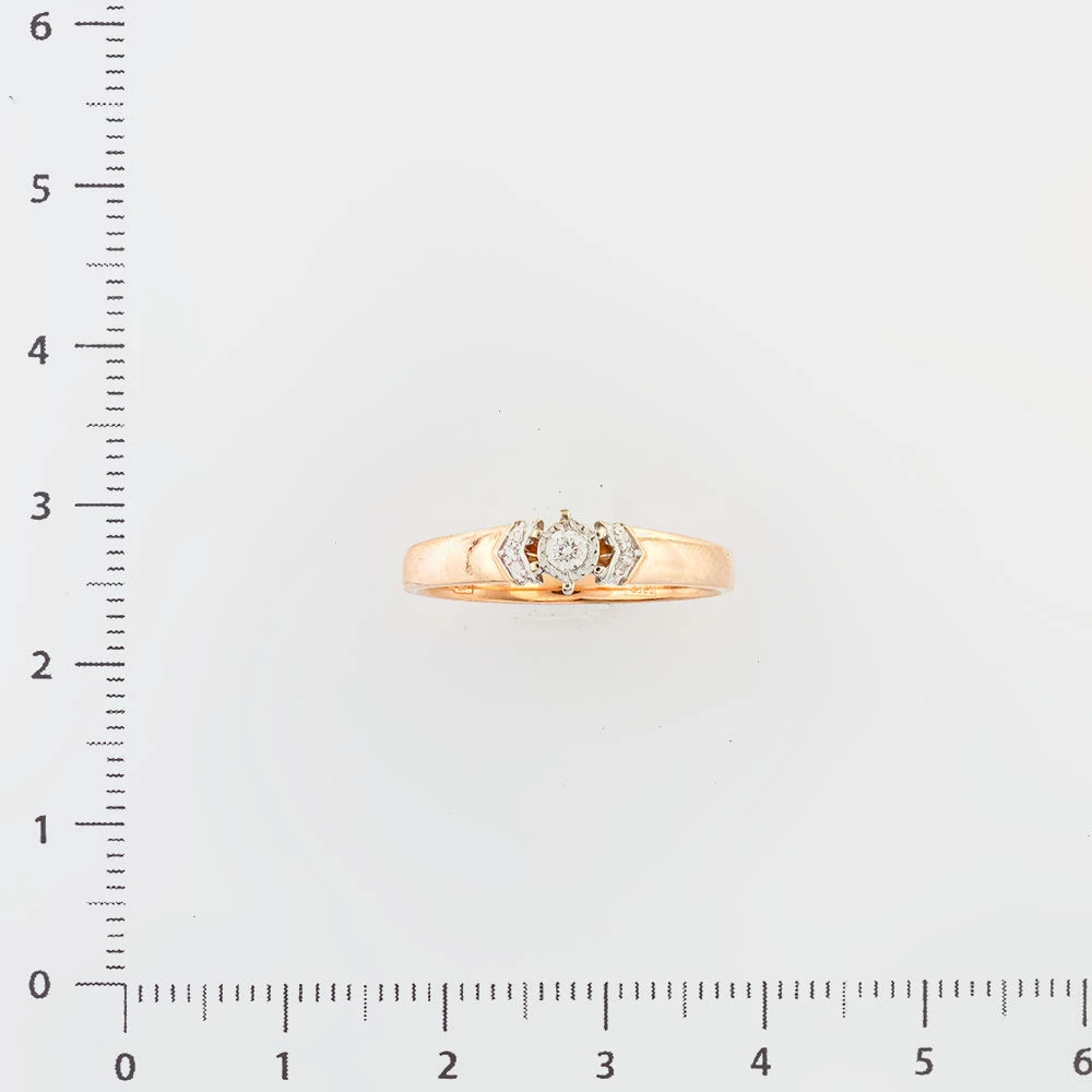 Кольцо с бриллиантом из красного золота 585 пробы