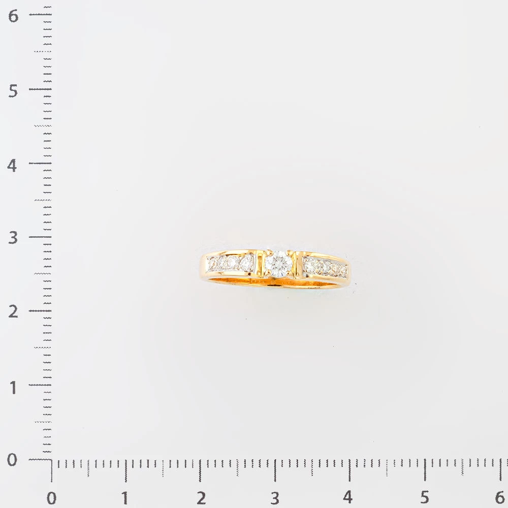 Кольцо с бриллиантом из желтого золота 750 пробы