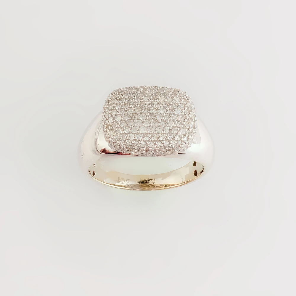 Кольцо с бриллиантом из красного золота 585 пробы