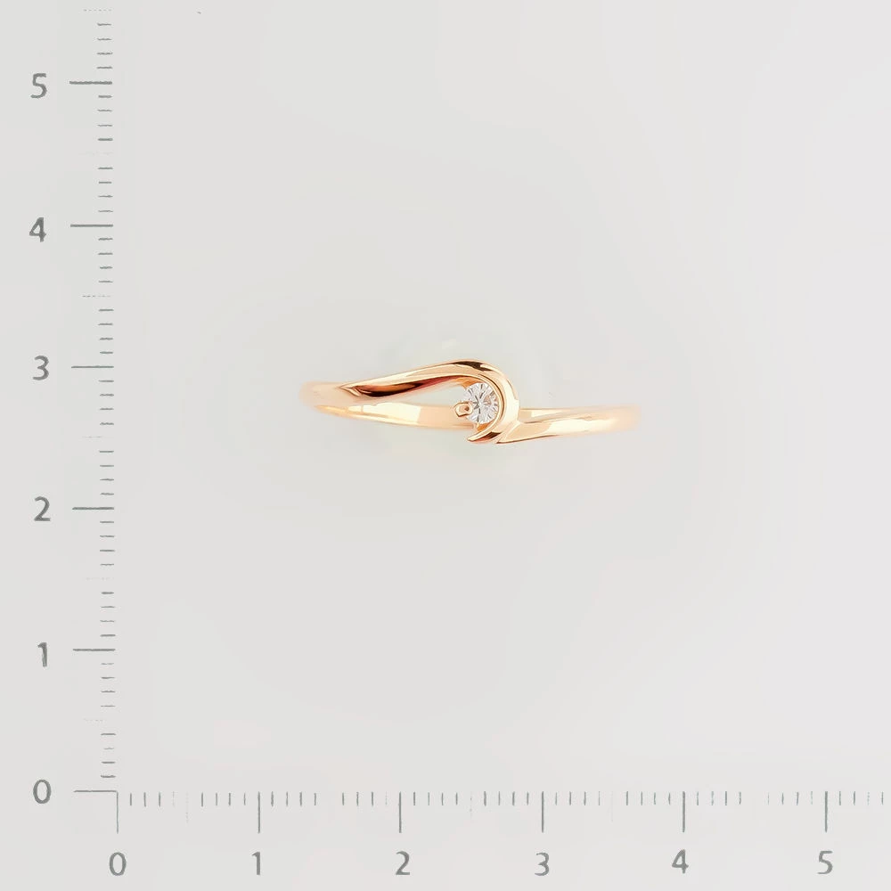 Кольцо с бриллиантом из красного золота 585 пробы