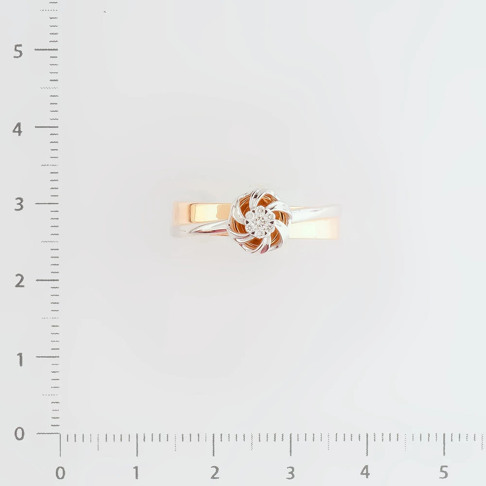 Кольцо с бриллиантом из красного золота 585 пробы