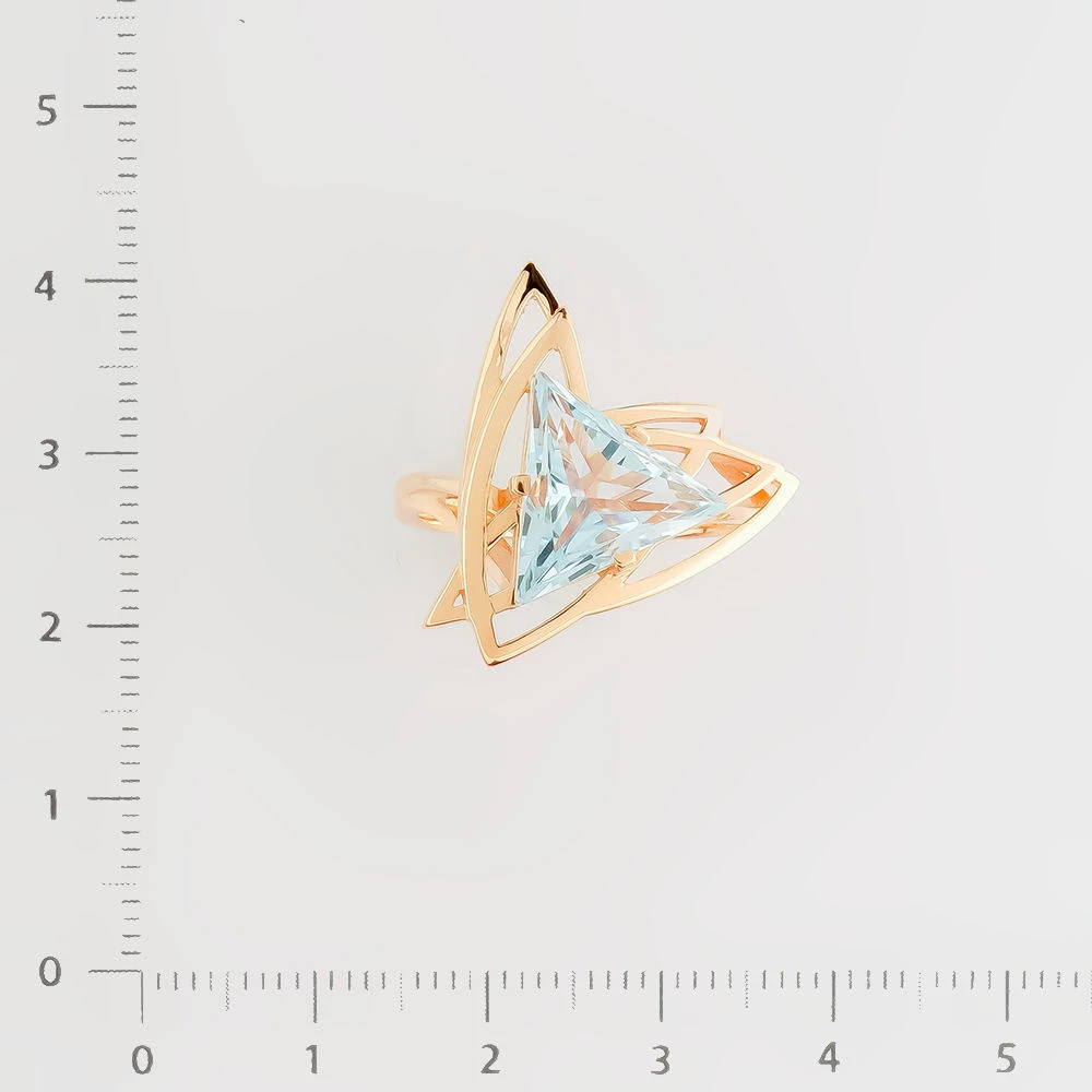 Кольцо с топазом из красного золота 585 пробы