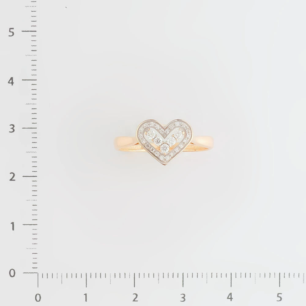 Кольцо с бриллиантом из красного золота 585 пробы